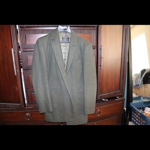 Green pea coat slim fit